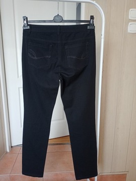 spodnie dżins proste strecz czarne canda c&a 38