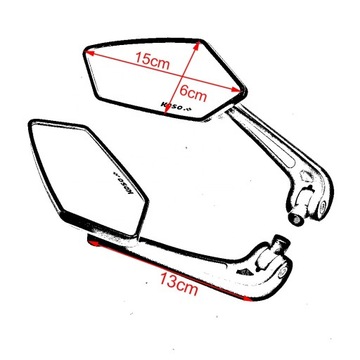 УНИВЕРСАЛЬНЫЕ ЗЕРКАЛА ДЛЯ МОТОЦИКЛА-СКУТЕРА M10 или M8