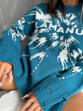 Sweter La Manuel THE SMOKE Uni morski niebieski premium polska