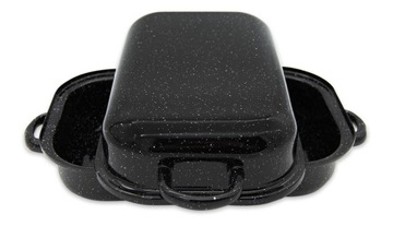 Эмалированная плита для гуся, 35 см, прямоугольная жаровня, кастрюля с крышкой