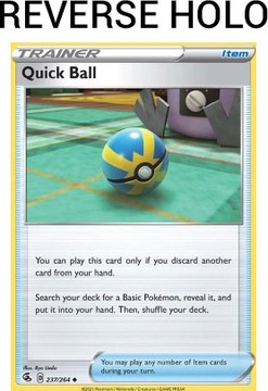 Karta Pokemon Quick Ball (FST 237) 237/264 Reverse Holo