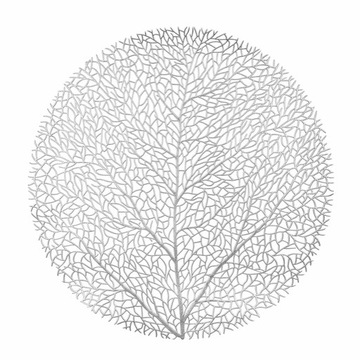 SREBRNA PODKŁADKA KUCHENNA OKRĄGŁA MATA STÓŁ LEAF