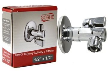 ZAWOREK KULOWY KĄTOWY Z FILTREM GOSHE 1/2 x 1/2