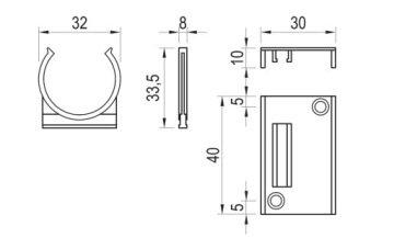 Крепкая клипса для крепления плинтуса к ножкам, 10 шт.
