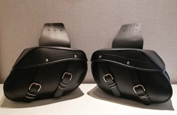 БОКОВЫЕ СУМКИ 19Л, КАЧЕСТВЕННАЯ КОРОВЬЯ КОЖА, УСИЛЕННАЯ