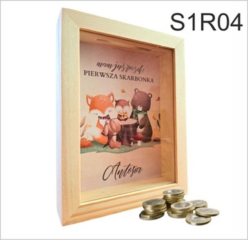 Копилка со стеклом, подарок годовалому ребенку, персонализированная 3D именем.