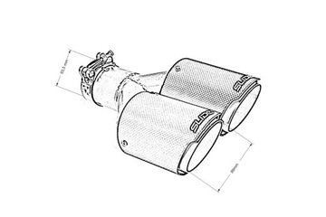 Двойной наконечник глушителя 89 мм, вход 63,5 мм