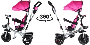 ТРЕХКОЛЕСНЫЙ ВЕЛОСИПЕД 360 ВРАЩАЮЩИЙСЯ СКЛАДНОЙ КОРПУС ДЛЯ ДЕТЕЙ СУМКА-КОРЗИНА 3в1