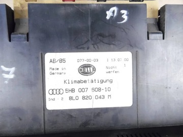 AUDI A3 8L PANEL KLIMATIZACE 8L0820043M