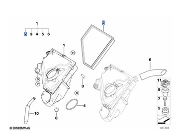 BMW OE FILTR VZDUCHU N47 N57 E81 E90 E84 ASO