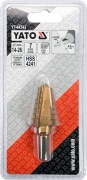 СВЕРЛО YATO HSS КОНИЧЕСКОЕ СТУПЕНЧАТОЕ 14–26 мм