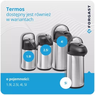 TERMOS STOŁOWY CATERINGOWY KONFERENCYJNY Z POMPKĄ 5L FORGAST FG05805