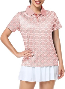 KOSZULKA POLO DAMSKA SPORTOWA RÓŻOWA ROZ. 2XL