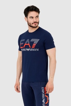 EA7 T-shirt męski granatowy z dużym logo XXL