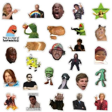 МИКС ПОПУЛЯРНЫЕ ИНТЕРНЕТ-МЕМЫ ВОДОНЕПРОНИЦАЕМЫЕ НАКЛЕЙКИ НАКЛЕЙКИ 50 шт.