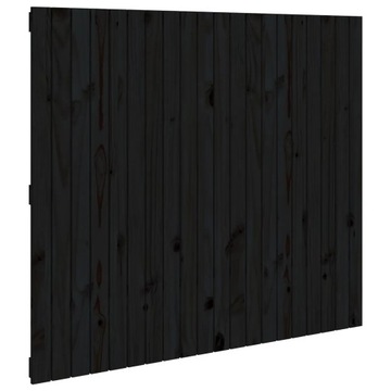 vidaXL Wezgłowie łóżka, czarne, 127,5x3x110 cm, lite drewno sosnowe