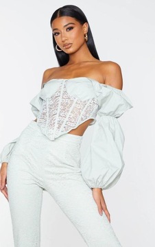 PRETTYLITTLETHING WU7 КОРСЕТ С КРУЖЕВНЫМИ ПУФАМИ R. L