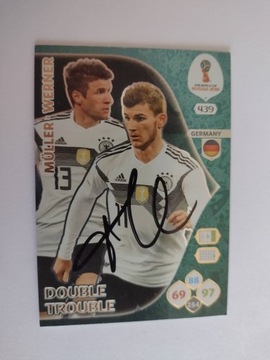 Karta panini autograf Niemcy World Cup Russia 2018 Werner Double Trouble