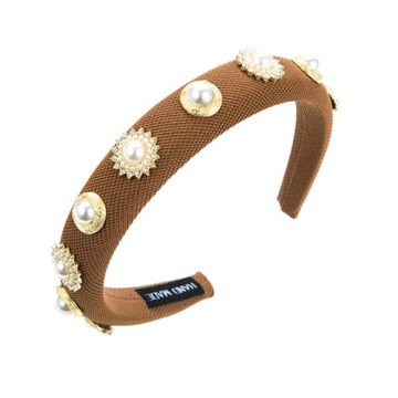 Barokowa metalowa ramka w kształcie kwiatka w stylu vintage perłowa opaska na głowę korona akcesoria do włosów