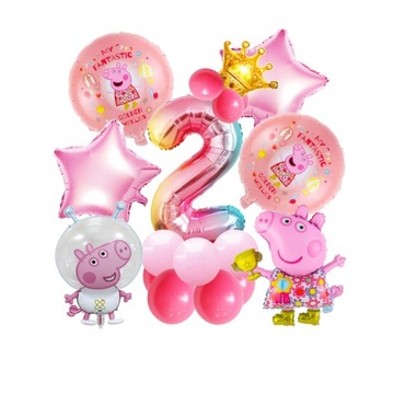 19 sztuk zestaw balonów z folii Peppa Pig prezent