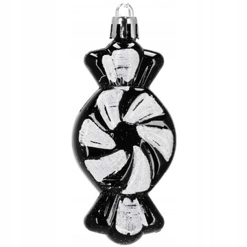 Набор черных елочных фенечек - Подвески на елку 10,5 см - 77 шт.