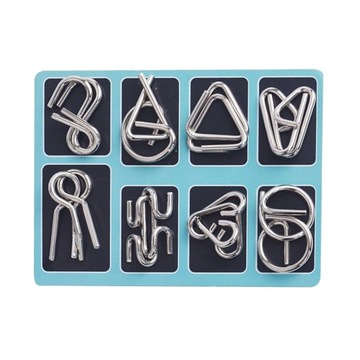 НАБОР МЕТАЛЛИЧЕСКИХ ПАЗЗЛОВ IQ ТЕСТ 8 ШТ.