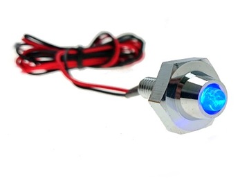 СИНИЙ СВЕТОДИОДНЫЙ ИНДИКАТОР 12 В ВИНТ НОМЕРНОГО ЗНАКА
