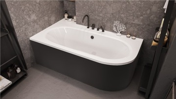 OBUDOWA PANEL CZARNY MAT DO WANNY ASYMETRYCZNEJ AVITA 150x75 L/P