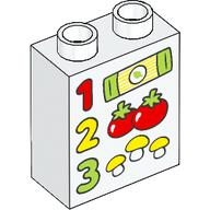 LS NOWE LEGO DUPLO TEMATYCZNY 1x2x2 CENNIK MAKARON POMIDORY PIECZARKI