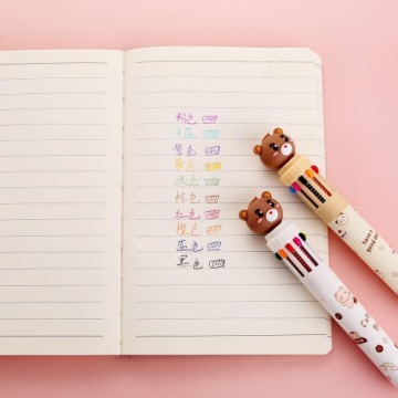 АВТОМАТИЧЕСКАЯ ШАРИКОВАЯ РУЧКА РАЗНОЦВЕТНЫЙ МИШКА 10в1 МИШКА ДЛЯ ДЕТЕЙ МИЛЫЙ