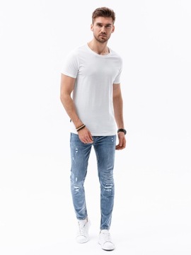 T-shirt męski bawełniany BASIC biały V4 S1370 XXL