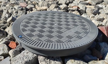 Крышка ПП для гладкой трубы Ø400, люк, крышка закрытого колодца А15