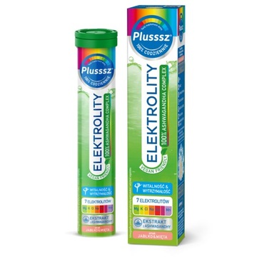 Plusssz Elektrolity 100% ASHWAGANDA Complex 24 tabletki musujące