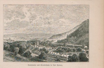 g0094 Bad Reinerz. Badehäuser und Wandelbahn in Bad Reinerz ca.1890