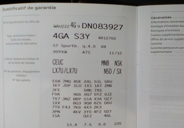 Audi A7 C7 S7 Sportback 4.0 TFSI 420KM 2012 Audi S7 Sportback Okazja 4.0 Benzyna 420KM, zdjęcie 39