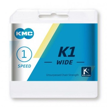 KMC K1 Широкая цепь BMX черный/серебристый