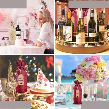 ДЖУТОВЫЕ МЕШКИ ДЛЯ ВИНА ПОДАРОЧНЫЕ СУМКИ ДЛЯ ВИНА С ОТДЕЛКОЙ СУМКИ НА СТРУЯХ