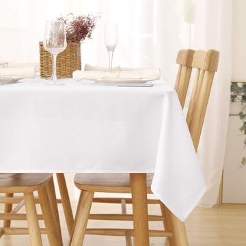 OBRUS PLAMOODPORNY STÓŁ 130x220 BIAŁY 100 % JAKOŚĆ
