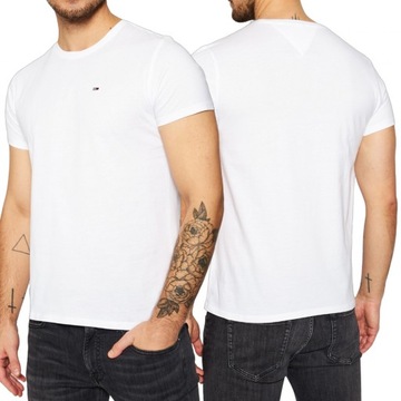 Tommy Jeans koszulka t-shirt męski biały klasyczny DM0DM09586-YBR XL