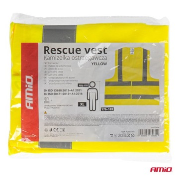 Светоотражающий жилет XL желтого цвета с сертификатом AMIO-03934.