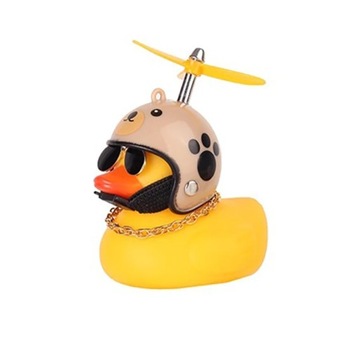 Bike Horn Bicycle Paste Handlebar Bell Yellow Duck Helmet Propeller Car Dec