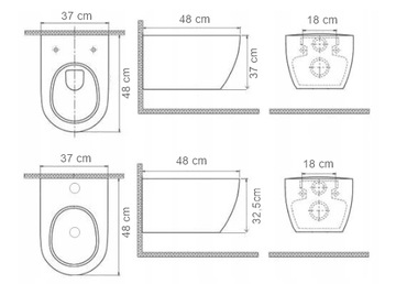 STELAŻ GEBERIT MISA WC BIDET SONATA RIMLESS VELDMAN