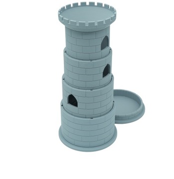 Складная древняя башня для игральных костей - Dice Tower Светло-серый