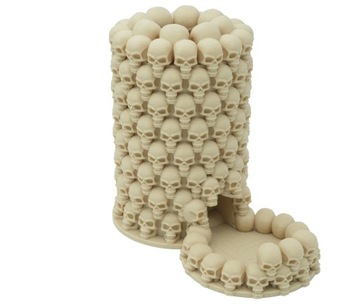 Стопка черепов, башня из костей - Dice Tower Bone white