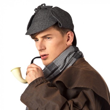 CZAPKA DETEKTYWA DETEKTYW SHERLOCK HOLMES