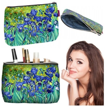 Kosmetyczka damska Gogh IRISY saszetka organizer do torebki zamek podszewka