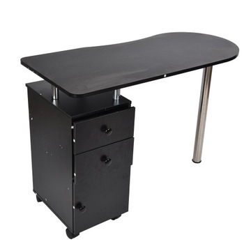 Стол для ногтей Портативный деревянный маникюрный стол с 1 дверью и 2 ящиками на колесах для Be