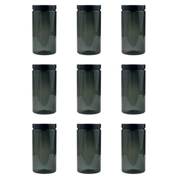 Pojemnik słoik plastikowy 1,5L czarny 1500ml x9