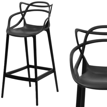 Hoker Plastikowy Nowoczesny designerski Do Wyspy Jadalni Salonu loft czarny