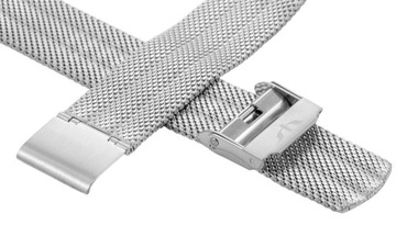 Siatkowa bransoleta stalowa do zegarka Bisset MESH - Srebrny mat 16 mm 16mm